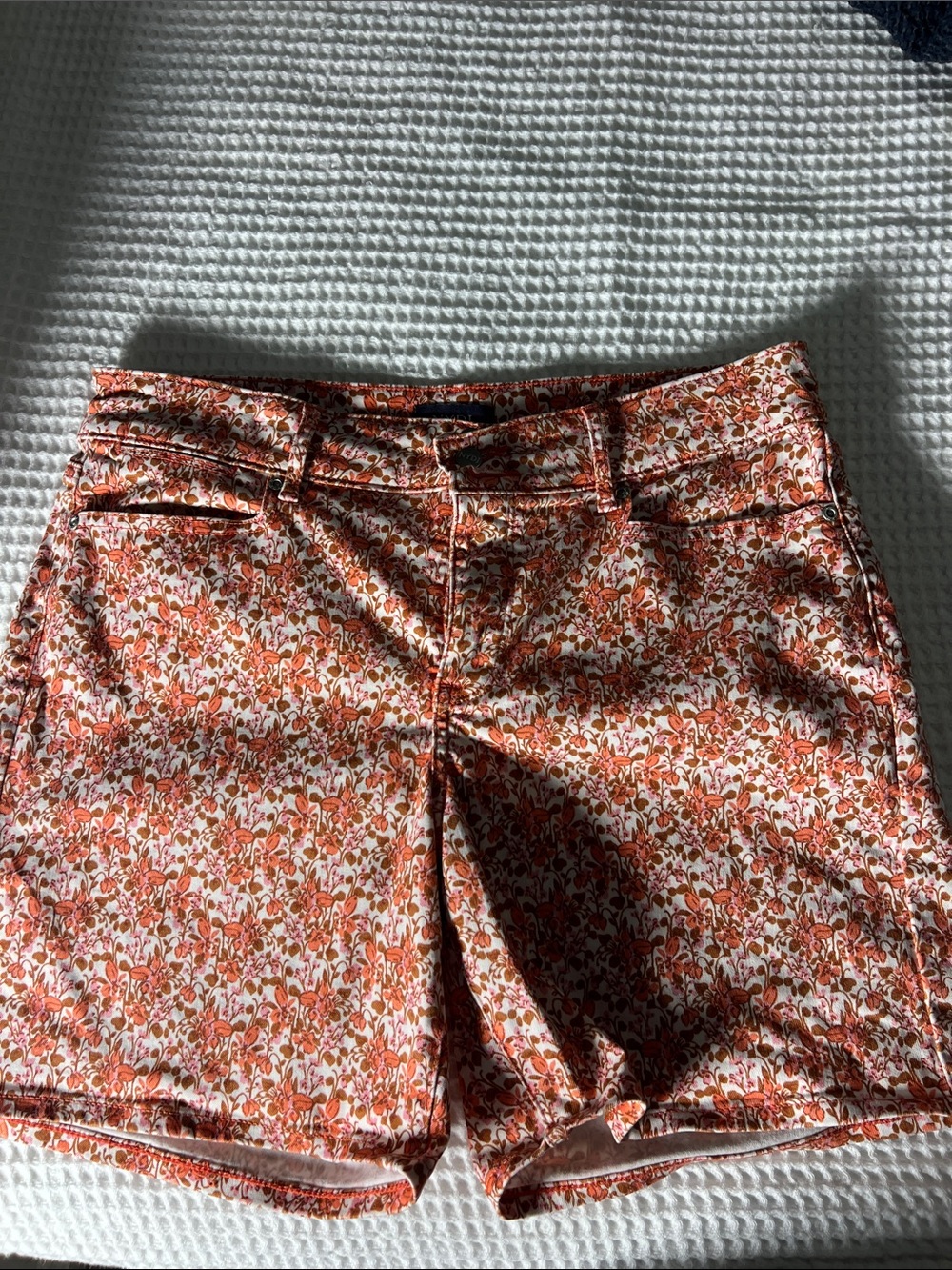 NYDJ Orange Floral Bermuda Shorts